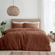 Seersucker Terracotta Duvet Cover Set