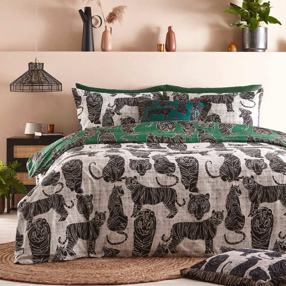 Wildcat Jungle Green Duvet Cover Set