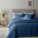 Lennon Stripe Duvet Cover Set Blue