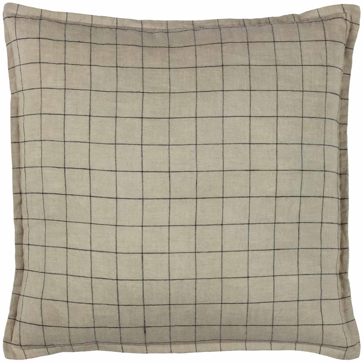 Linen Grid Check Cushion Cover