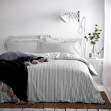 Hebden Mélange Stripe Grey Duvet Cover Set