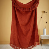 Textured Chenille Throw Terracotta