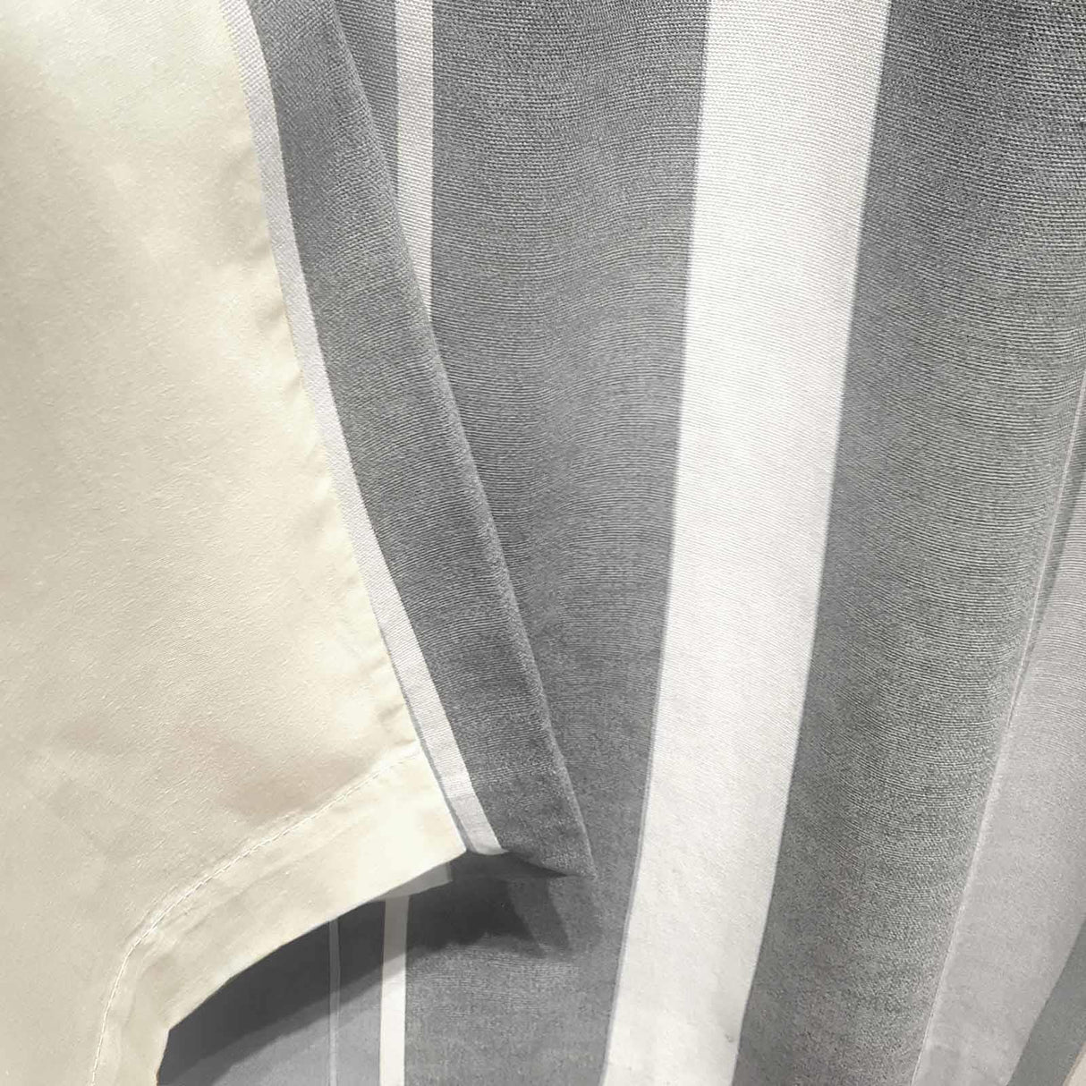 Whitworth Stripe Eyelet Curtains Grey