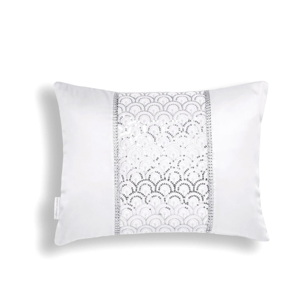 Deco Sequin Cushion White