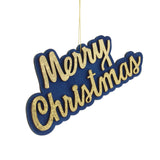 Navy and Gold Wooden Merry Christmas