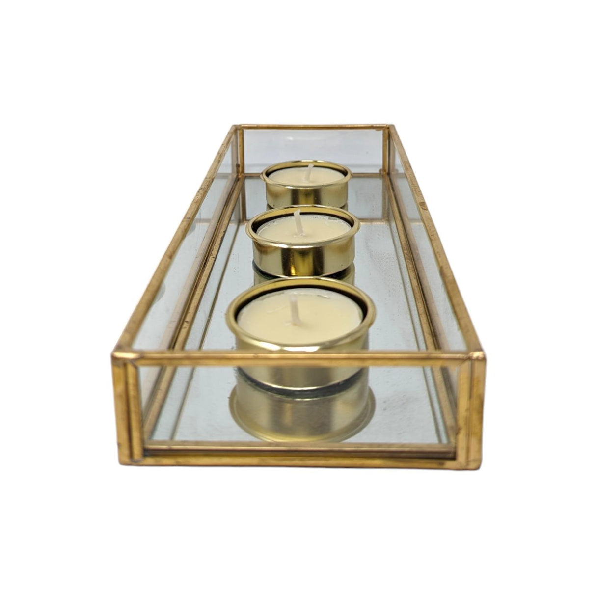 Gold Mirror Tea Light Candle Holder