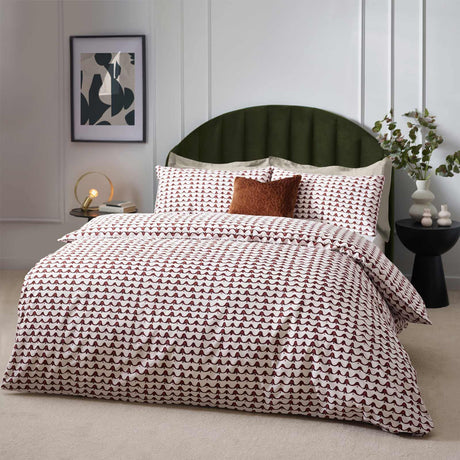 Avery Abstract Cotton Rich Chestnut Duvet Cover Set