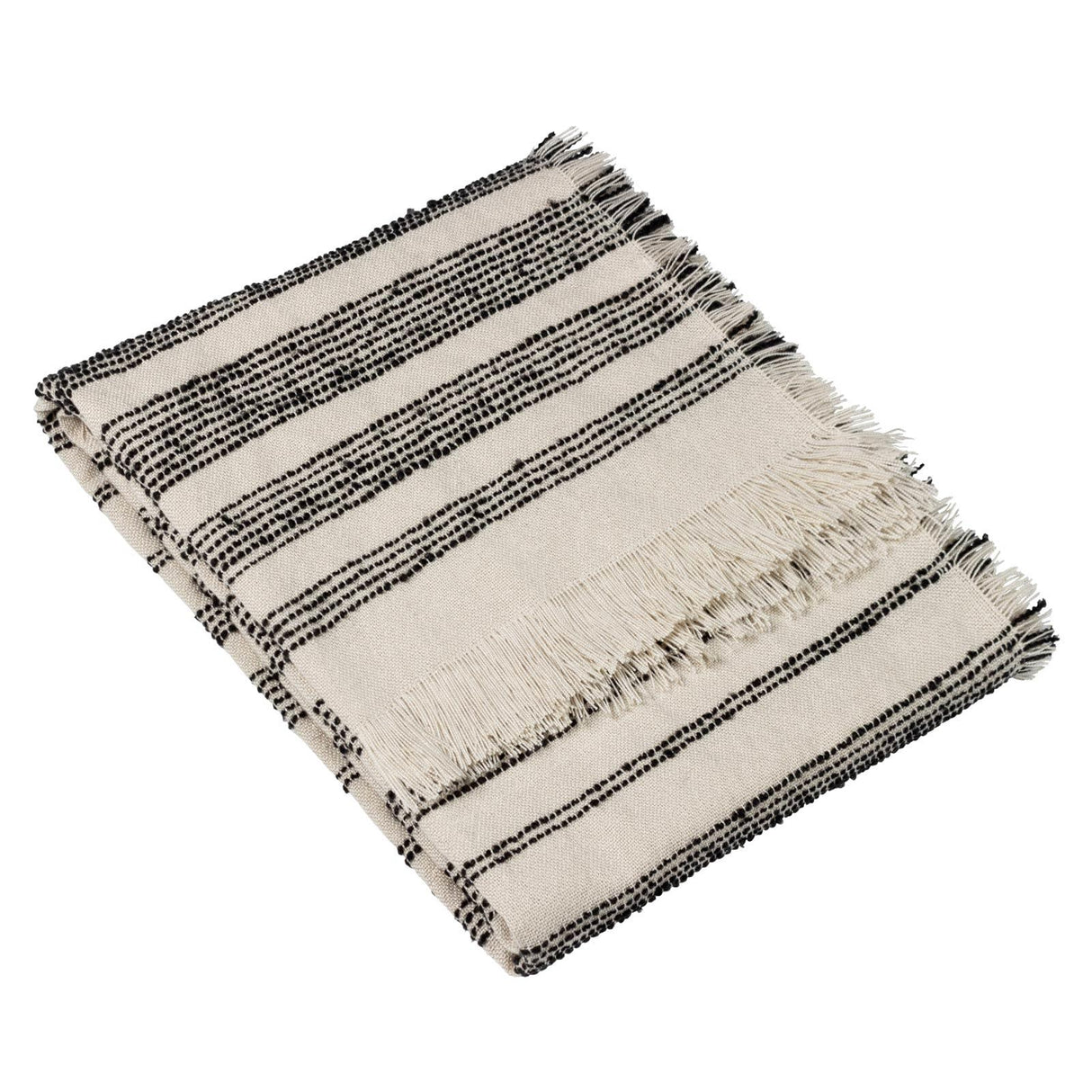 Jour Woven Fringed Throw Natural