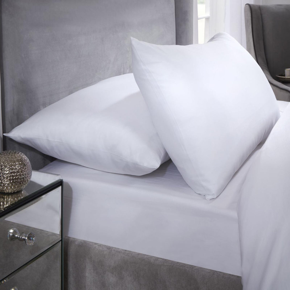 400 Thread Count Cotton White Fitted Sheet