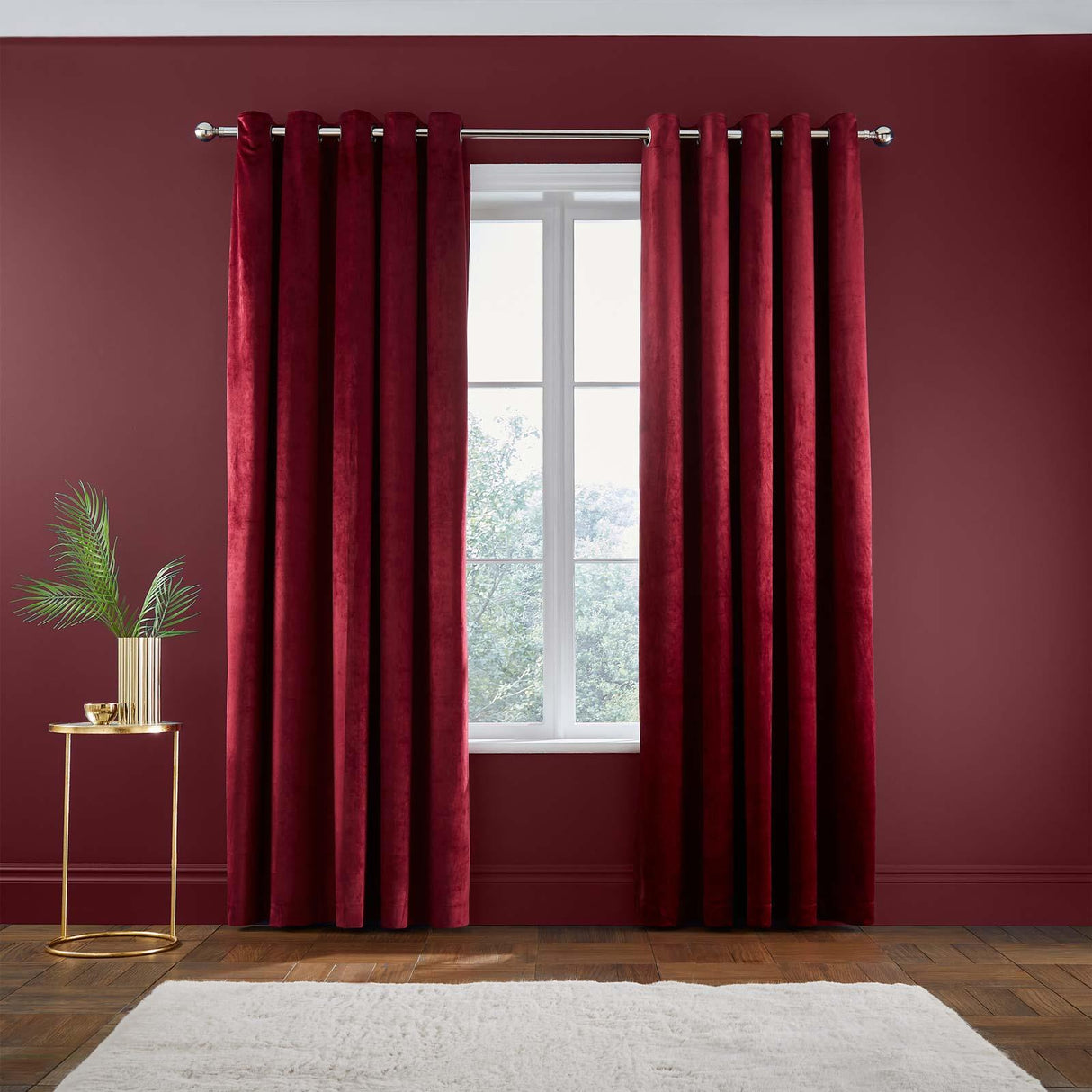 Kingsley Matt Velvet Eyelet Curtains