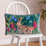 Willow Rabbit Velvet Cushion Cover 12" x 20"