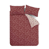 Brushed Cotton Flannelette Grace Floral Leaf Duvet Cover Set