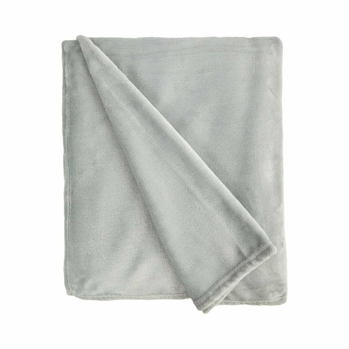 Snug Flannel Fleece Blanket  Super Soft Throw in Silver