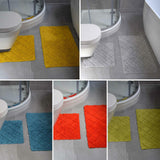 2 Piece Bath Mat Pedestal Set Diamond 100% Cotton Bath Toilet Bathroom Mats