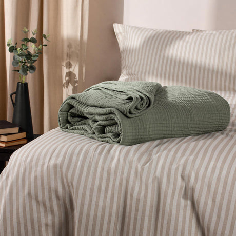 Lark Muslin Cotton Throw Eucalyptus 130x180cm