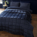 Kingsley Matt Velvet Bedspread Navy