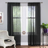 Plain Dyed Voile Curtain Panel Pair