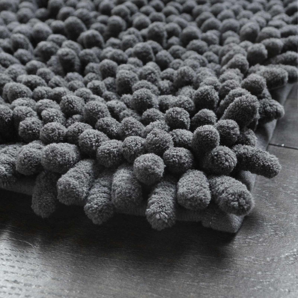 Jumbo Chenille Bobble Bath Mat Charcoal