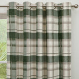 Balmoral Check Eyelet Curtains Bottle Green