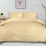 Aran Embroidered Duvet Cover Set Cream