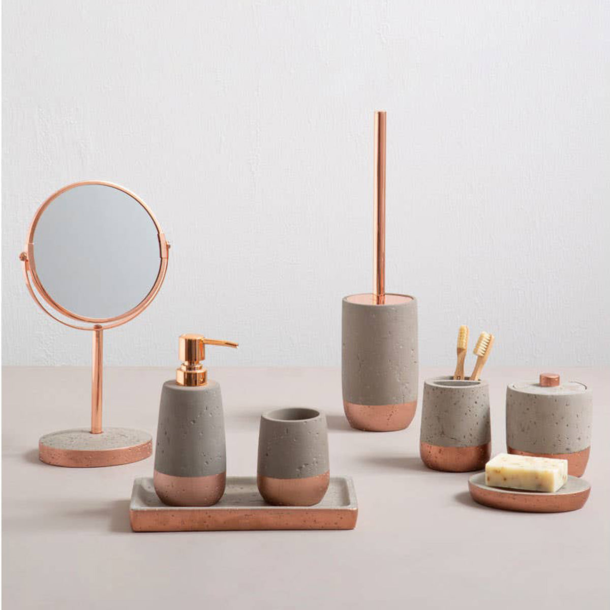 Concrete + Copper Soap Dish