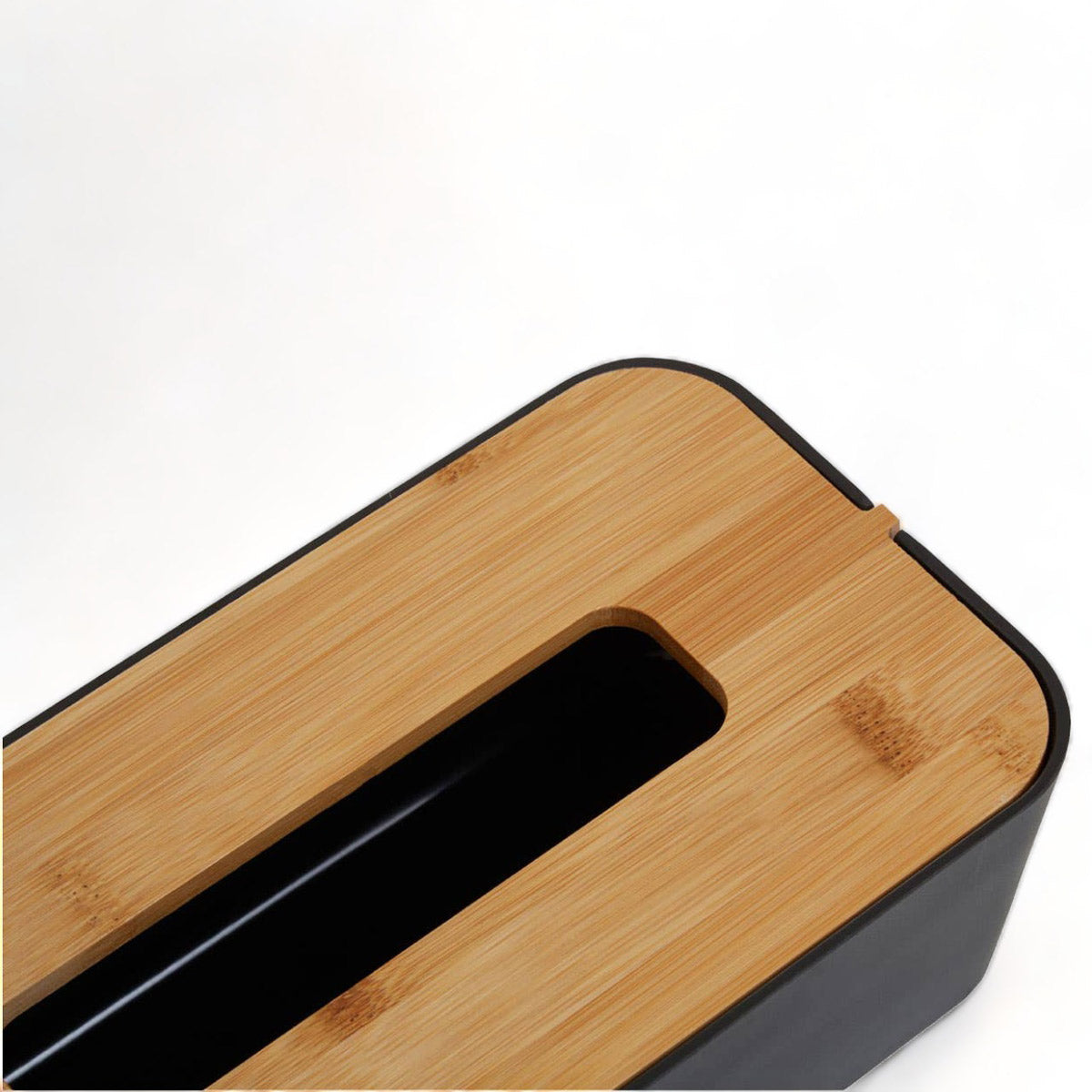 Black Bamboo Tissue Box Cover