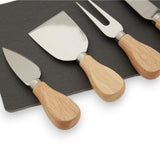 Set of 4 Cheese Knives + Slate Tray