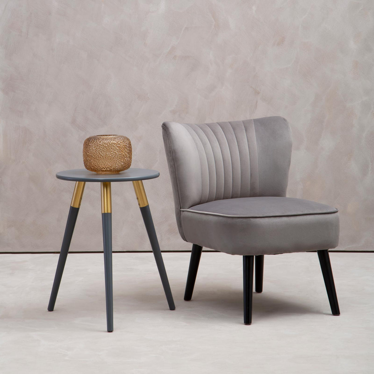 Regents Park Velvet Chair Grey