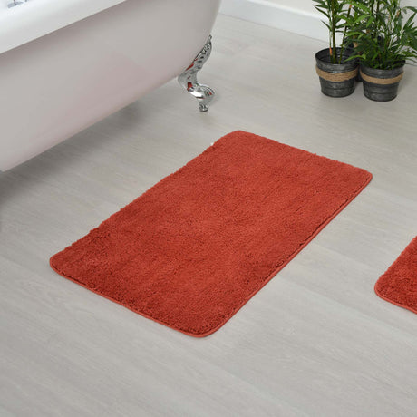 Luxury Microfibre Bath Mat Terracotta Bath Mat Allure   