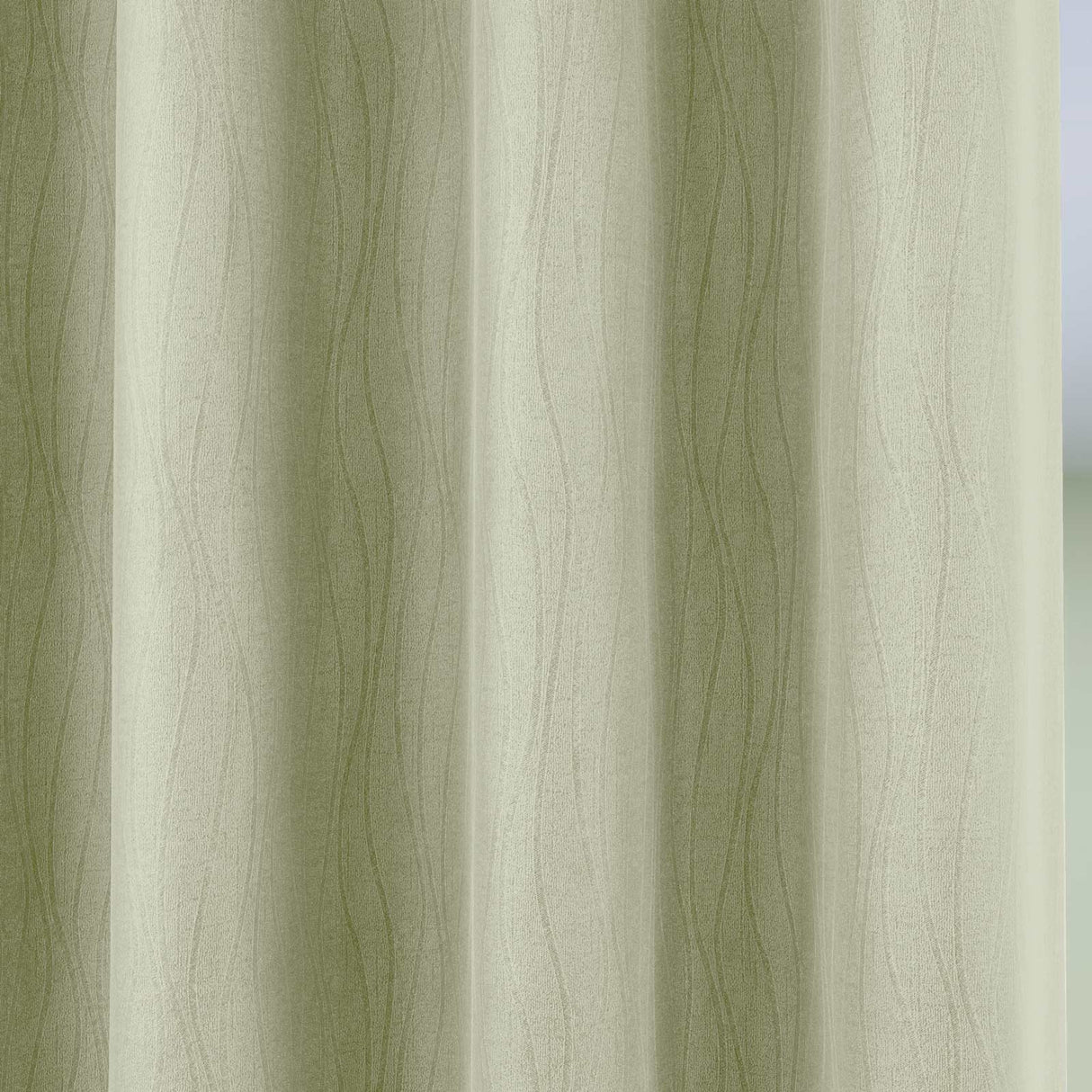 Goodwood Thermal Eyelet Curtains Green 46" x 54"