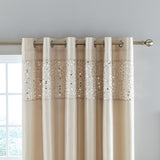 Glitzy Eyelet Curtains Natural