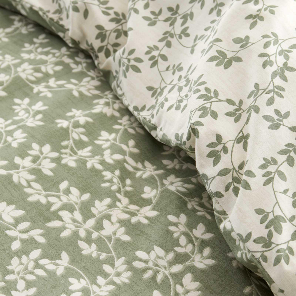 Shadow Leaves Duvet Cover Set Green