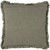 Bertie Washed Cotton Velvet Cushion Cover Moss