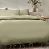 Mallow Bow Tie Soft Sage Duvet Cover Set