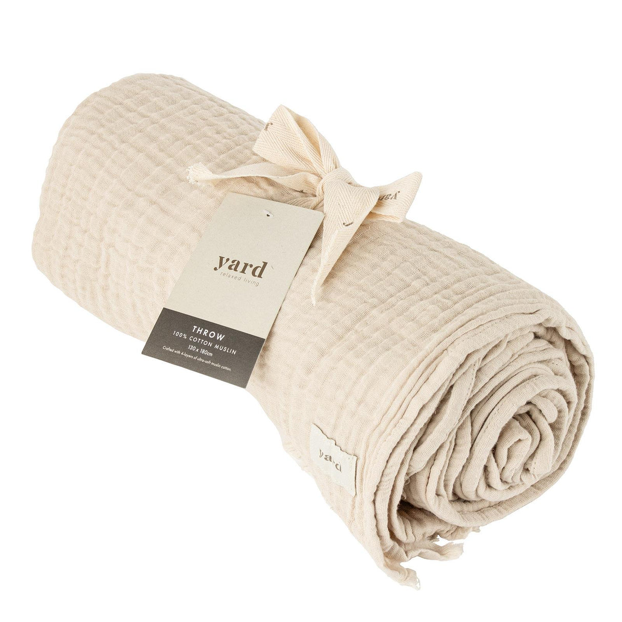 Lark Muslin Cotton Throw Natural