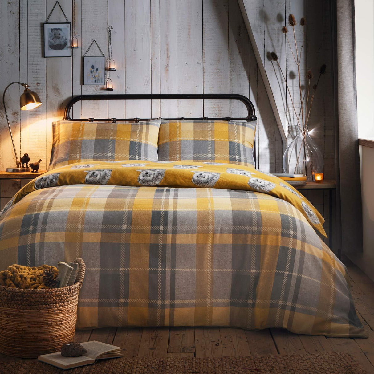 Colville Check Flannelette Brushed Cotton Duvet Cover Set