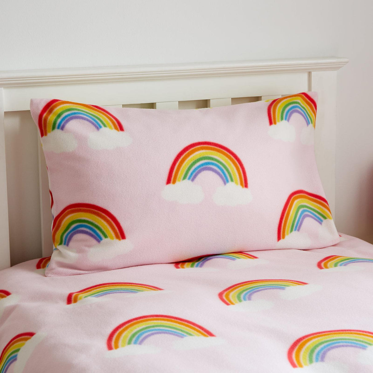 Rainbow Hearts Fleece Duvet Cover Set