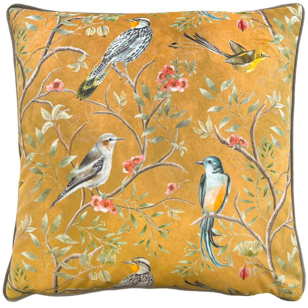 Orient Chinoiserie Birds Cushion Cover 17" x 17" (43cm x 43cm)