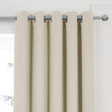 Woven Blackout Eyelet Curtains Natural