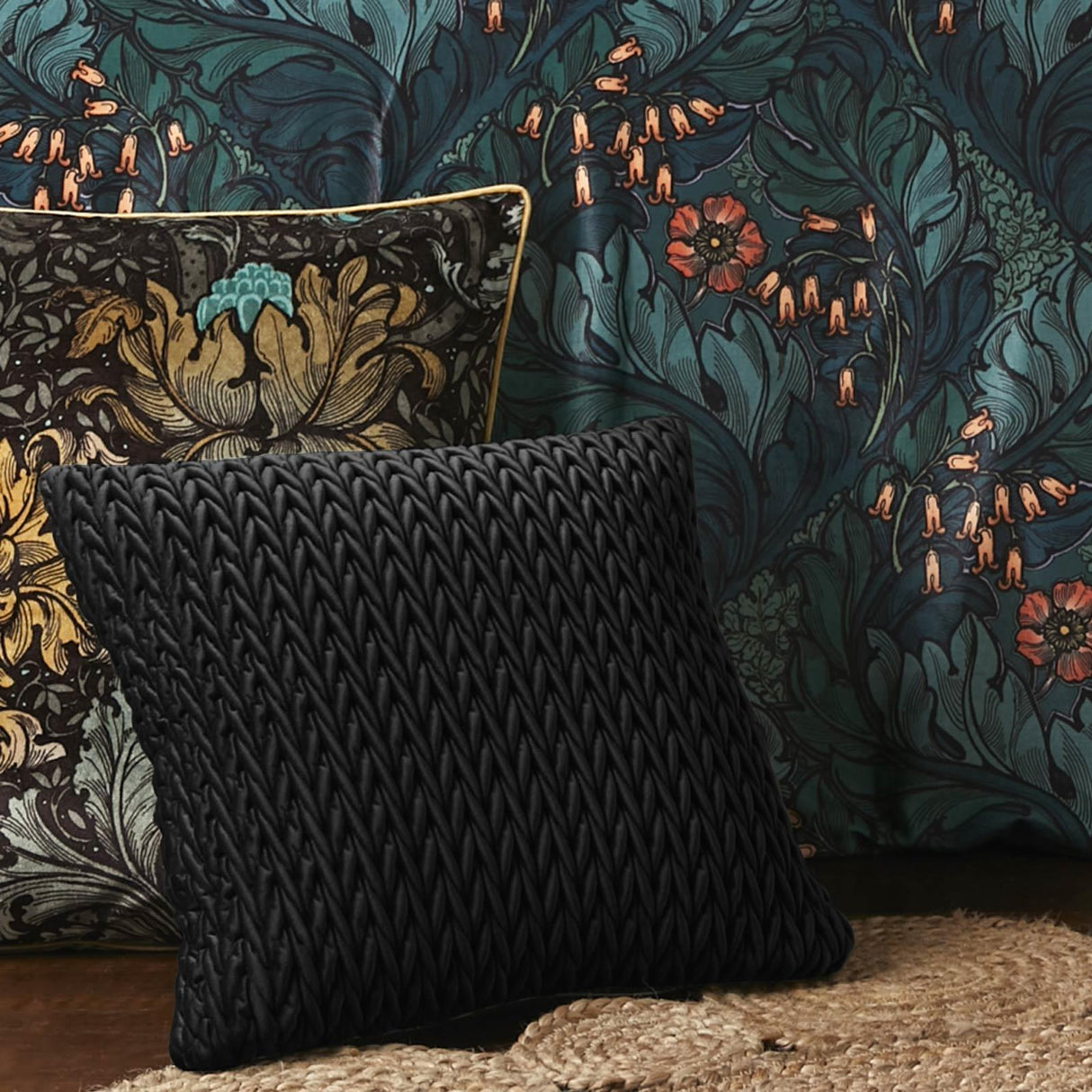 Amory Velvet Black Cushion Cover