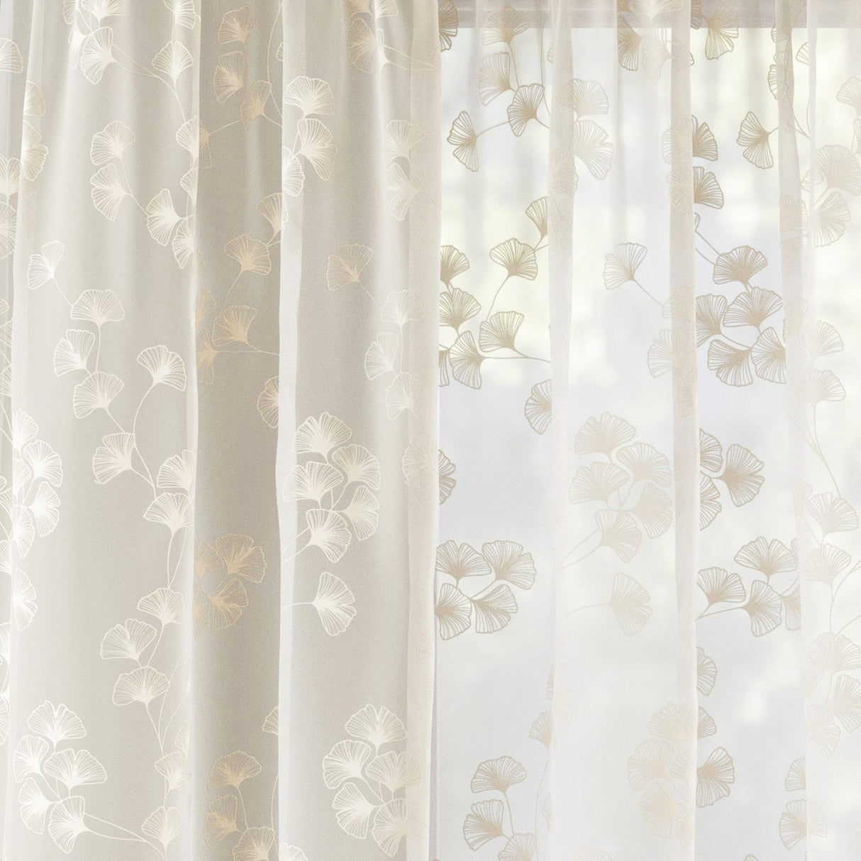 Delilah Voile Curtain Panel Cream