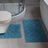 2 Piece Bath Mat Pedestal Set Diamond 100% Cotton Bath Toilet Bathroom Mats