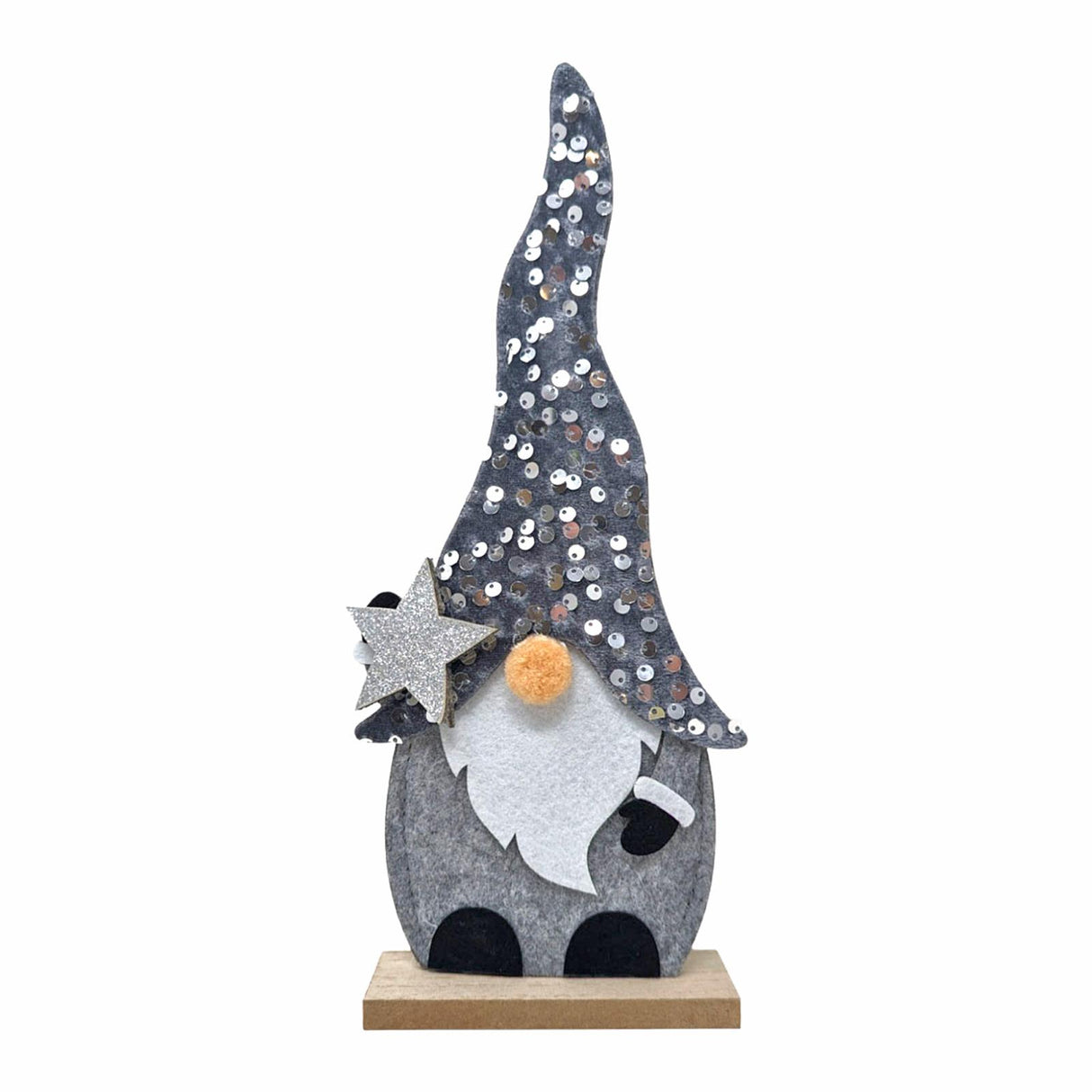 Grey Sequin Gonk Decoration