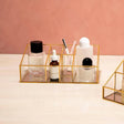 6 Compartment Gold Glass Organiser