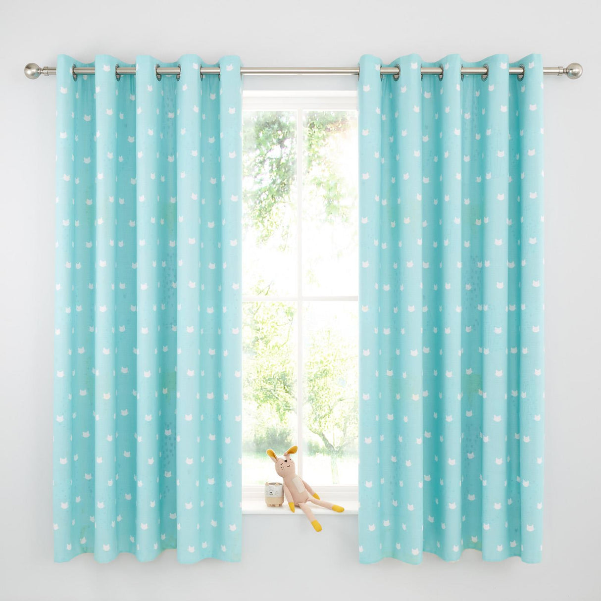 Cute Cats Eyelet Curtains