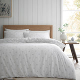 Brushed Polka Dot Duvet Cover Set Grey