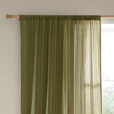 Zofia Broderie Anglaise Voile Curtain Panel Olive