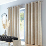 Broadway Metallic Eyelet Curtains Gold 90" x 54"