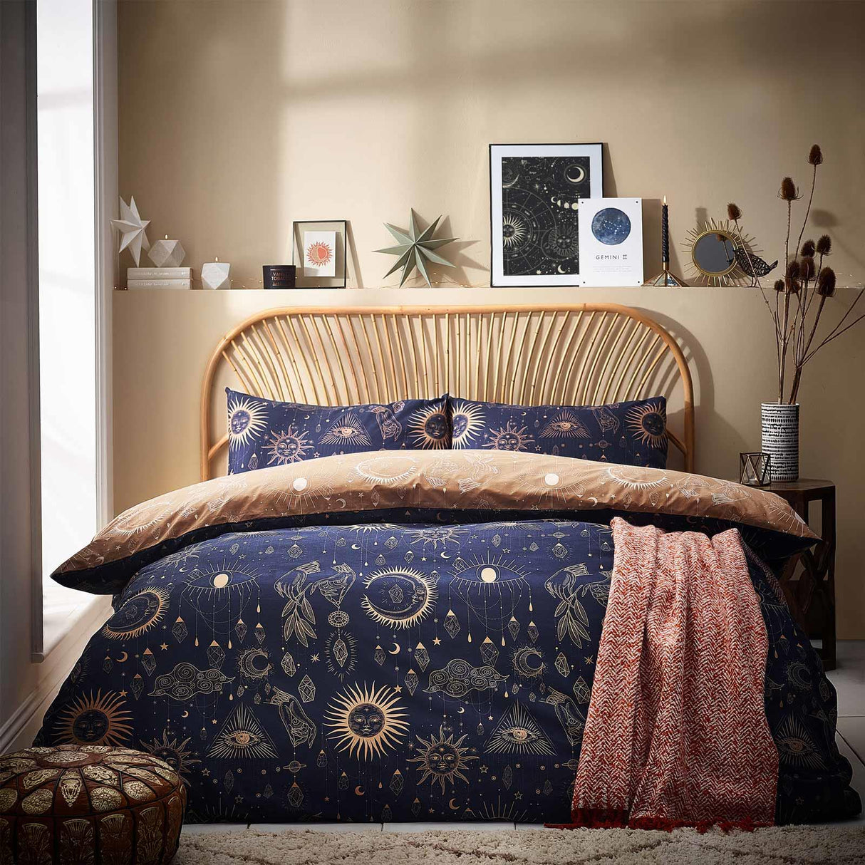 Constellation Celestial Gold & Navy Duvet Cover Set