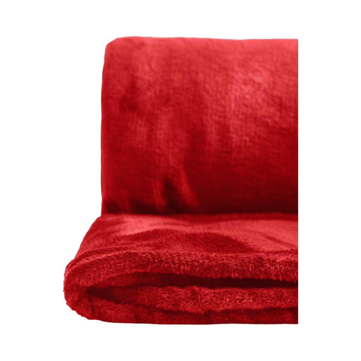 Snug Flannel Fleece Blanket Super Soft Throw in Red